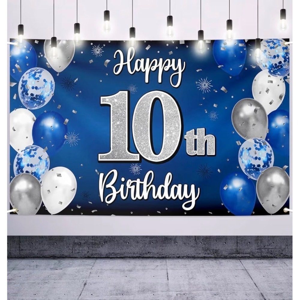 Happy 10th Birthday Banner 4' x 8'